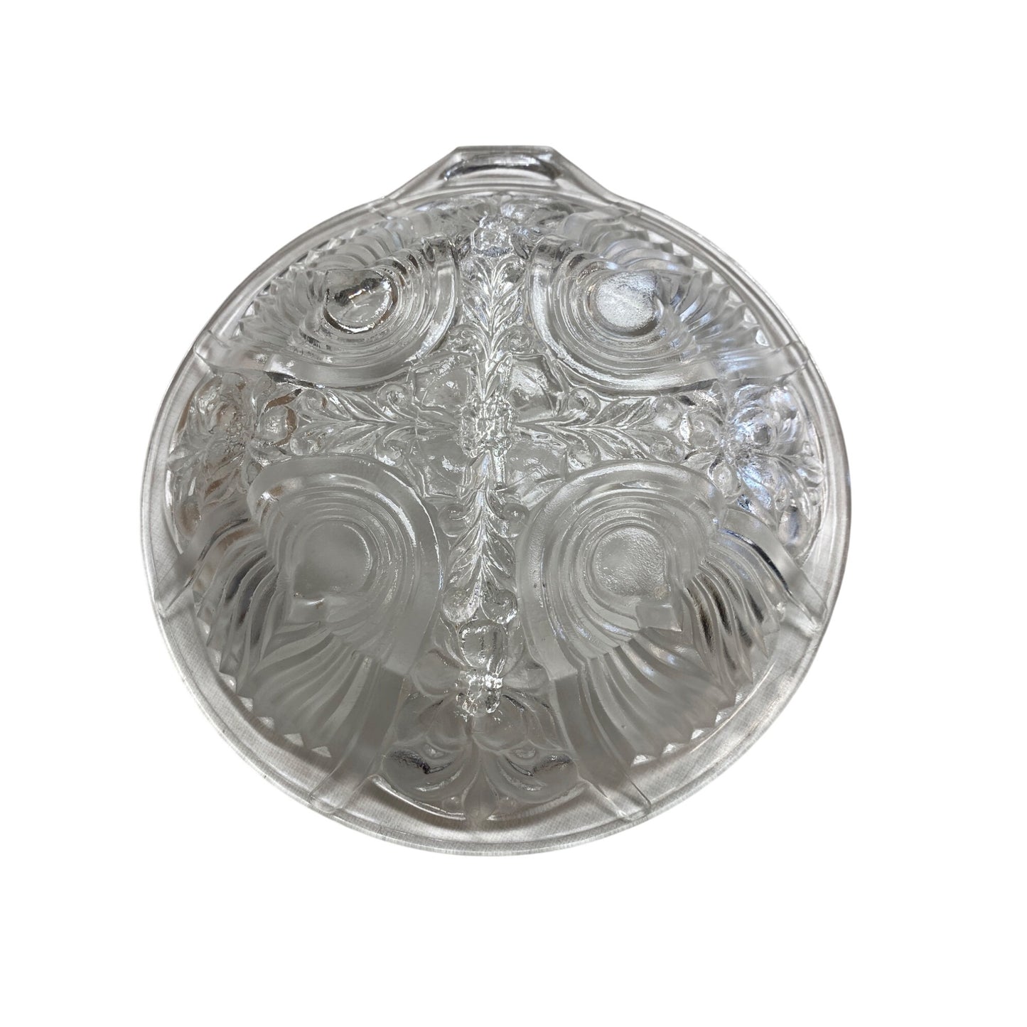 Vintage Clear Pressed Glass Divided Relish Dish