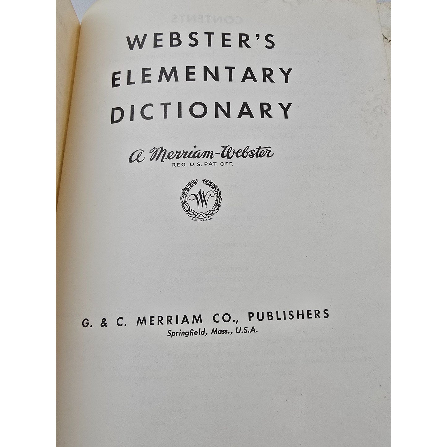 1971 Webster's Elementary Dictionary