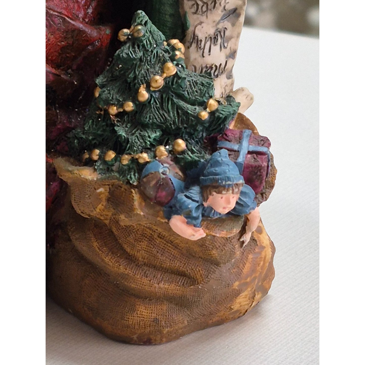 Santa Claus Figurine Teddy Bear Christmas List 1994