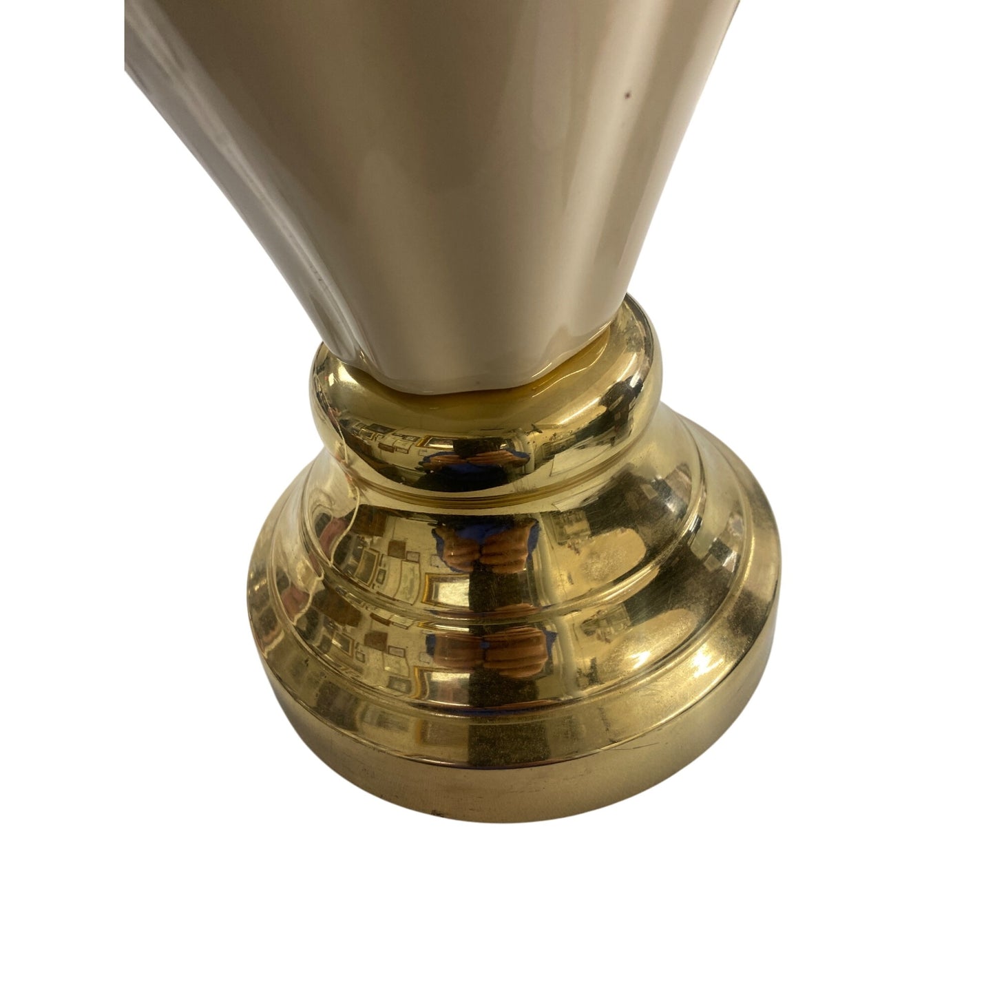 Vintage Brass & Ceramic Table Lamp With 3-Way Socket