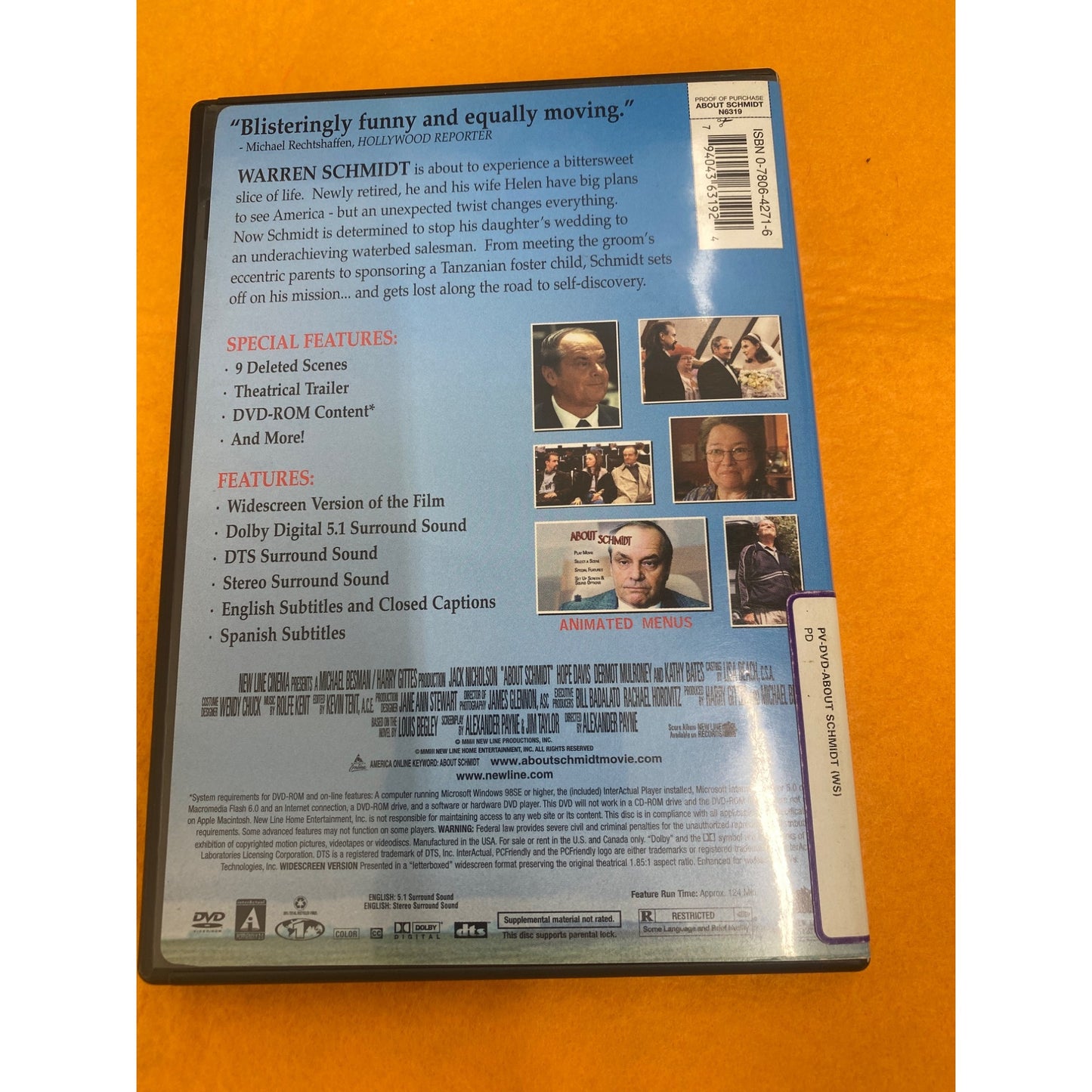 Jack Nicholson "About Schmidt" DVD Movie