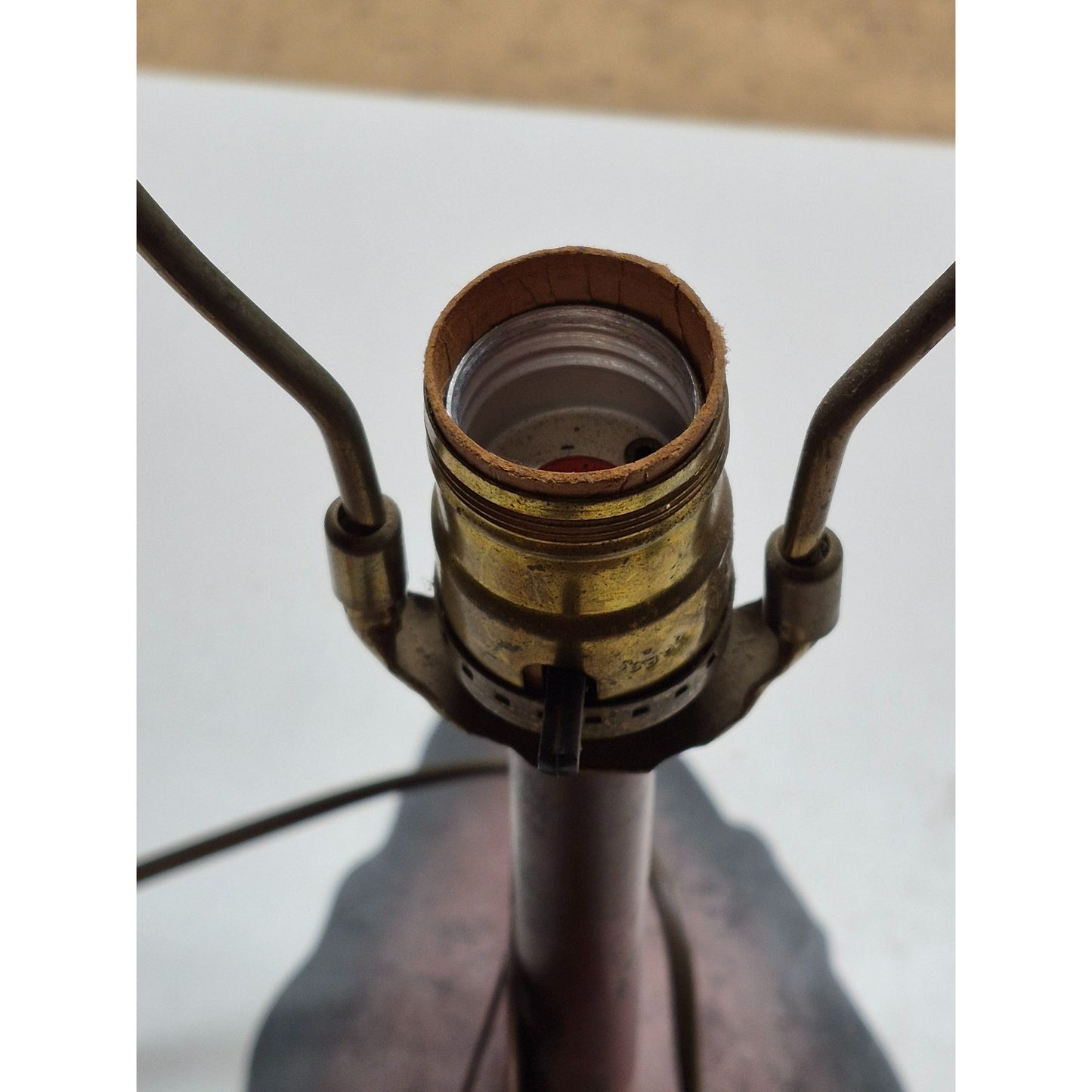 VTG Western Decor Cut Metal Bedside Table Lamp Rodeo Cowboy Boots Calf Roping