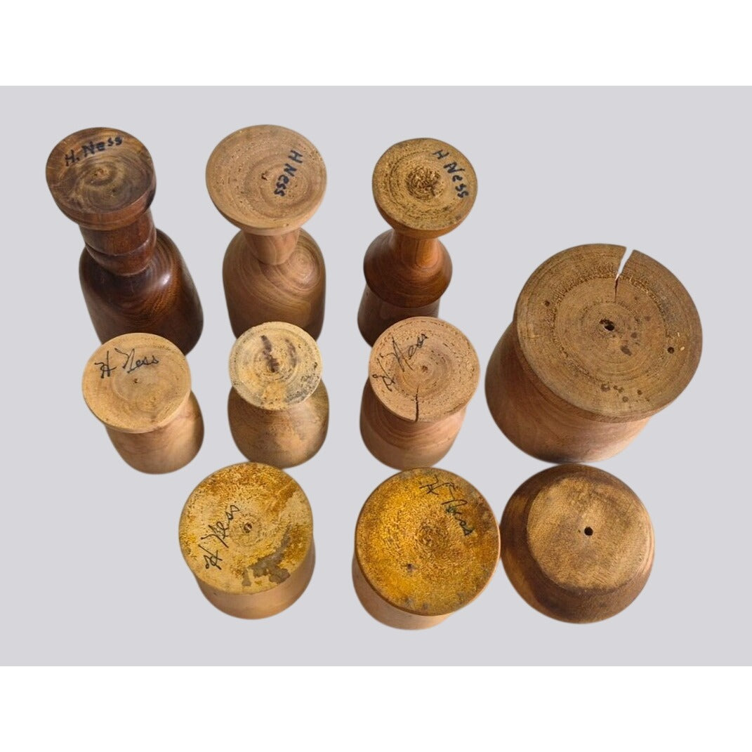 Vintage Hand Turned Wood Working Art Mini Goblet Cup-Bowl Lot 10