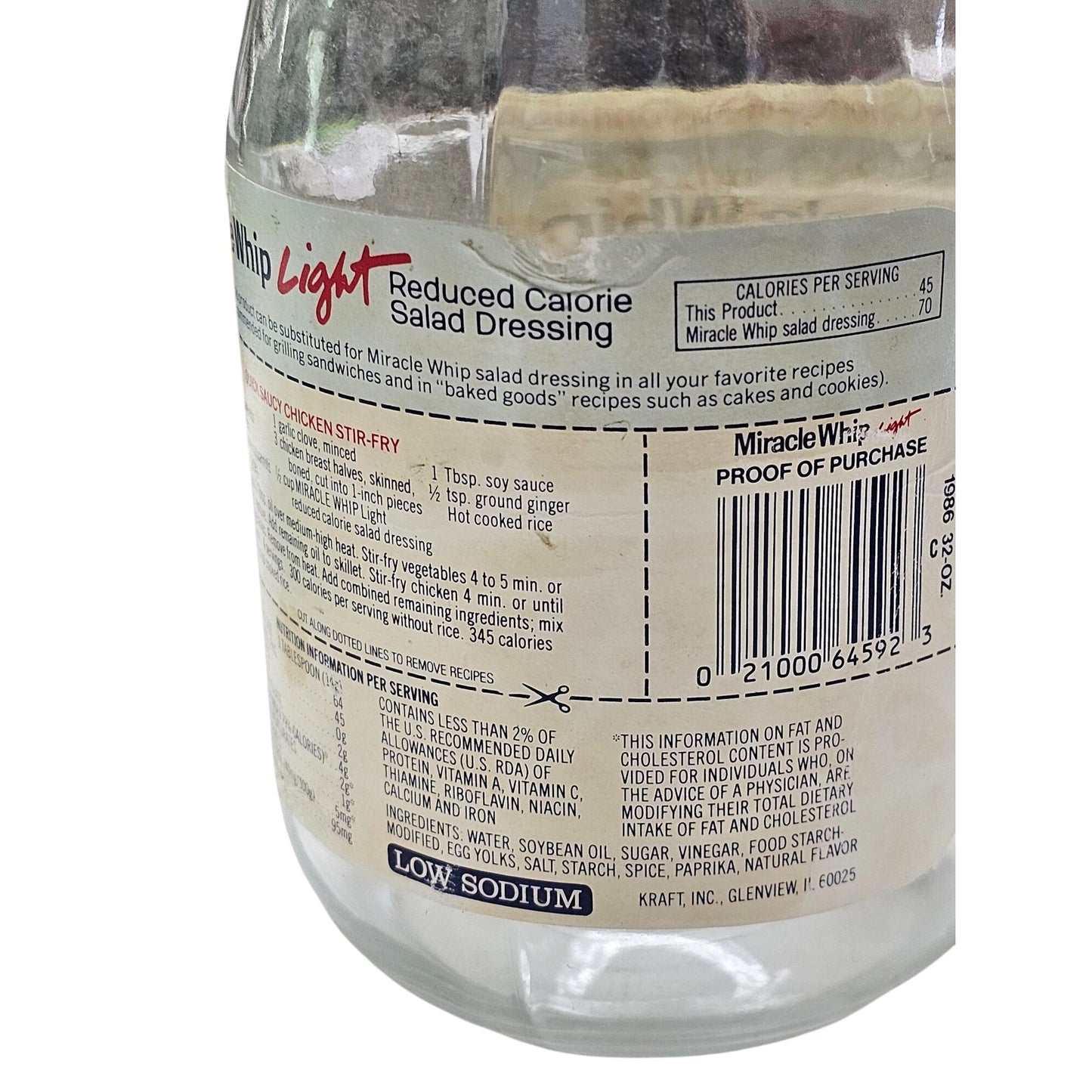 1986 Miracle Whip Light Jar