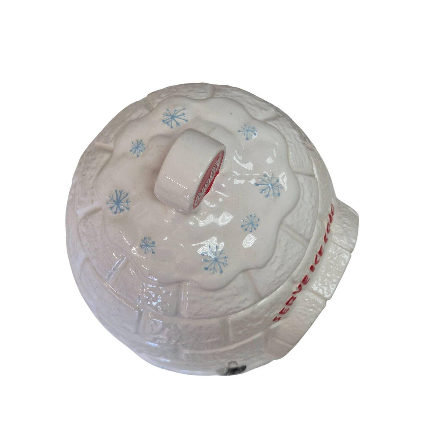 Coca-Cola Igloo Cookie Jar 2005 White Polar Bear Porcelain