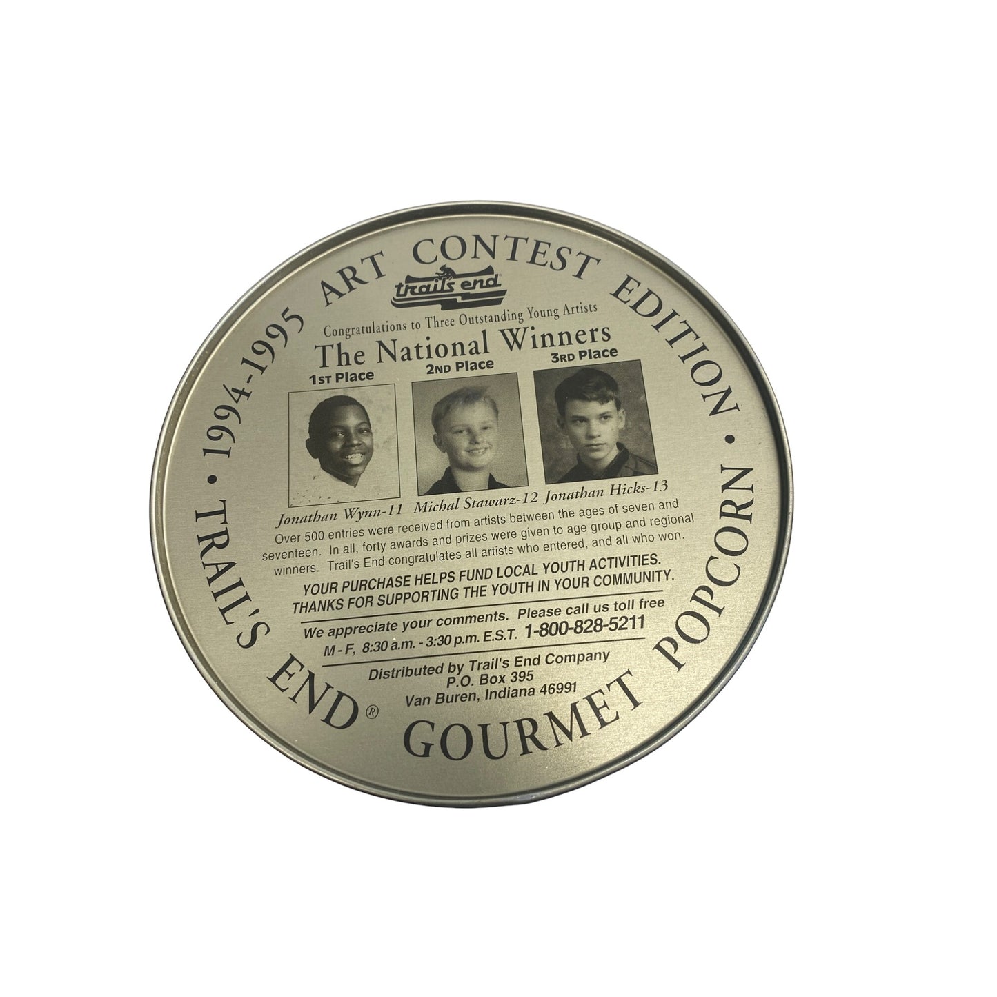 Trails End 1994-1995 Art Contest Edition Gourmet Popcorn Tin
