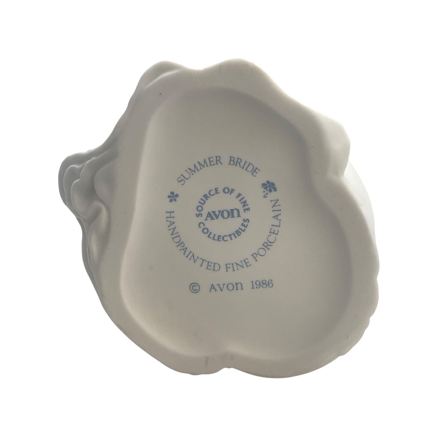 Avon Summer Bride 1986 Handpainted Fine Porcelain Figurine With Floral Hat & Bouquet