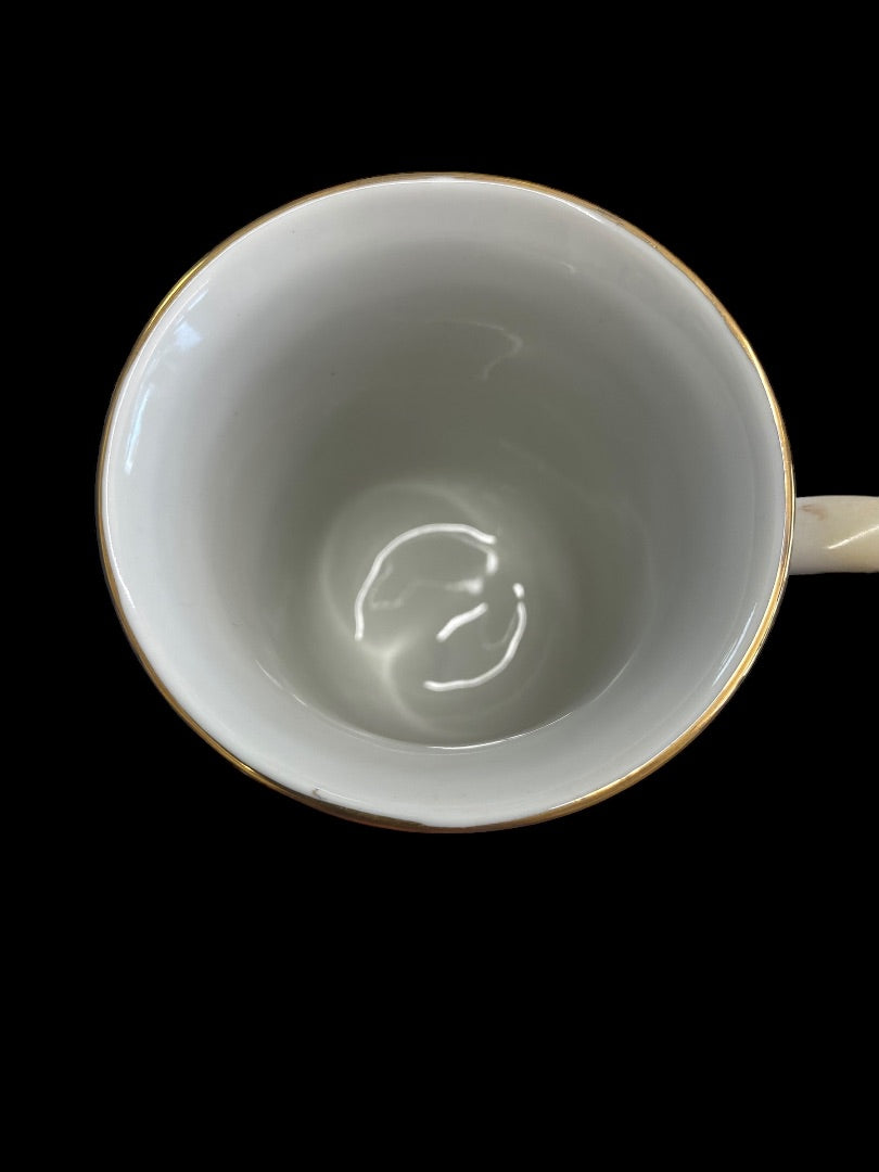 Rio Verde Brazil Hand Painted Floral Coffee Teacup Mug Pink