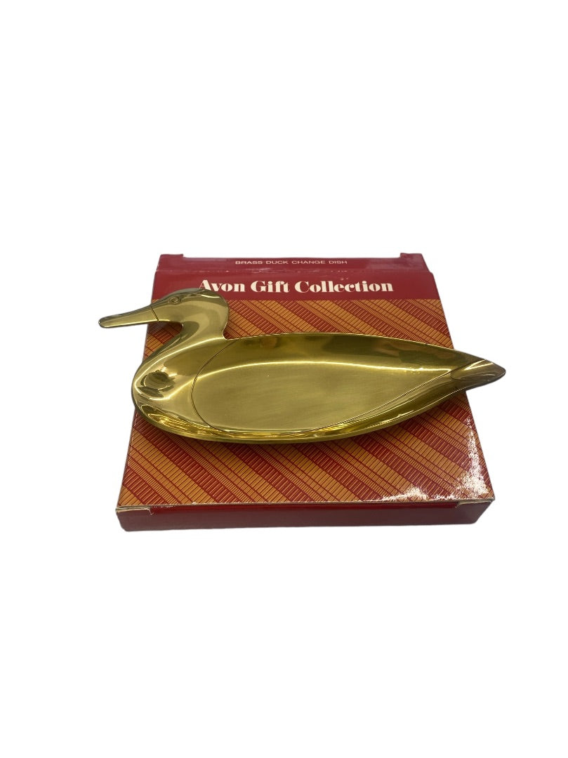 Vintage Avon Brass Duck Change Dish
