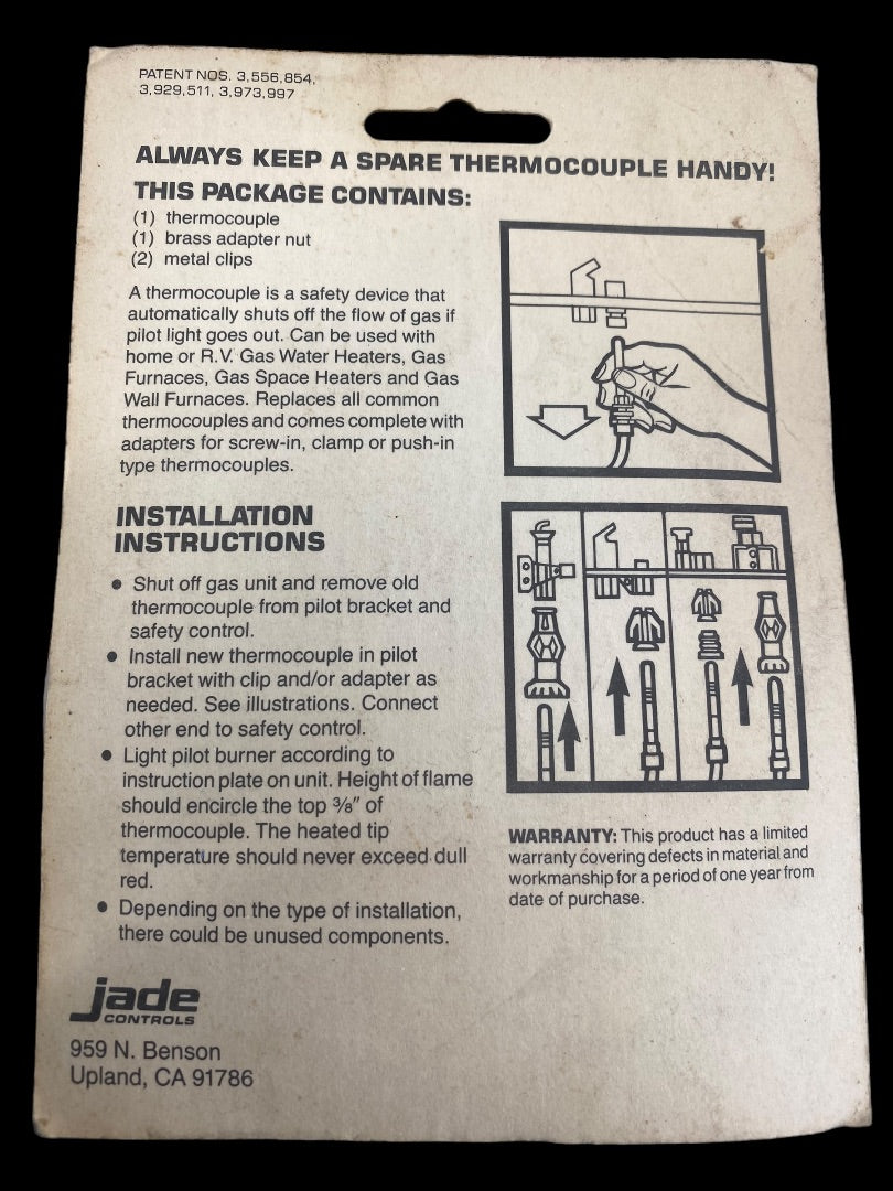 Universal Pilot Light Control Thermocouple 24"