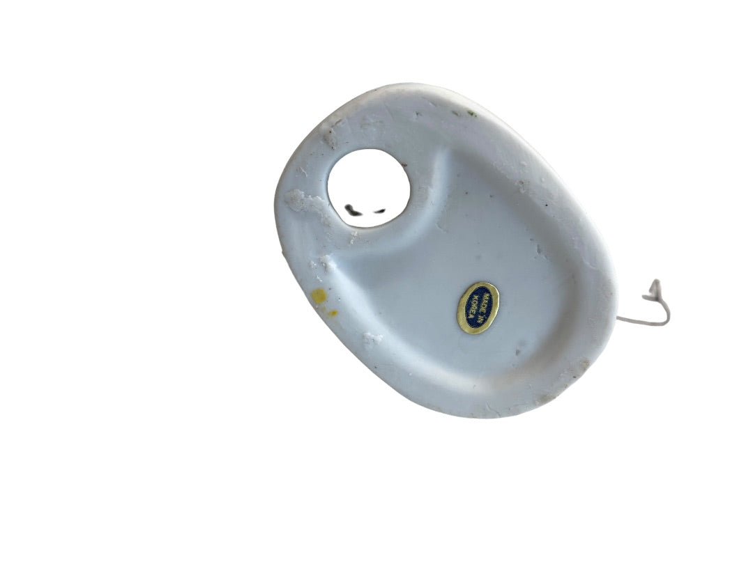 Vintage Ceramic Boy Fishing Poll with Hook Standing in Grass Made in Korea