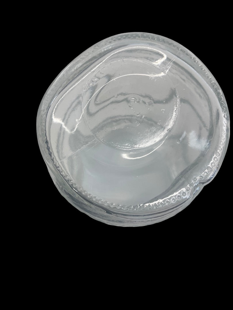 VINTAGE Clear Glass Santa St, Nick Canister Candy Jar Christmas