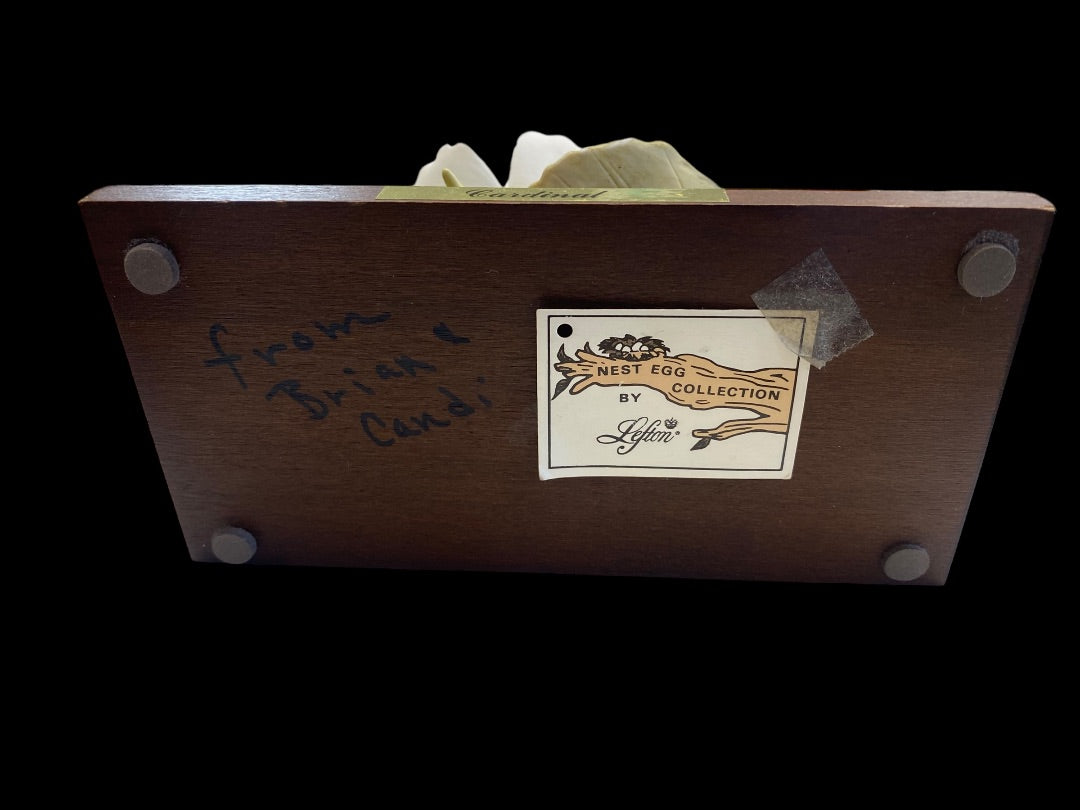 VINTAGE Lefton Nest Egg Collection Cardinal and Flower