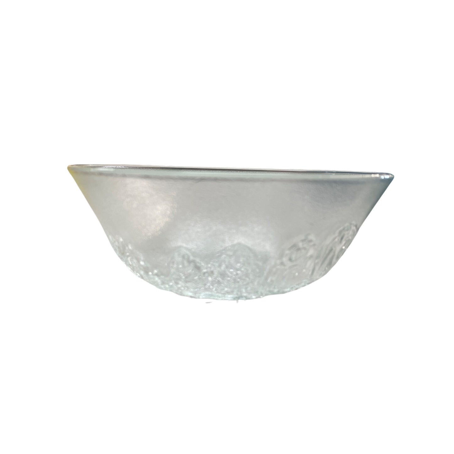 Firna Pressed Glass Bowl With Rose Pattern Clear