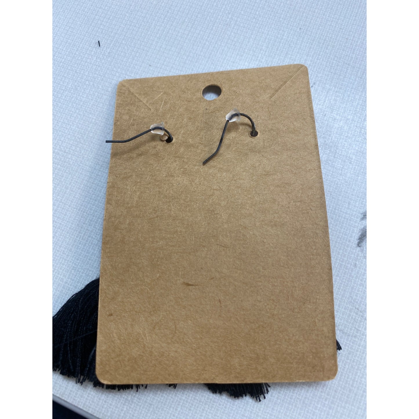 New Handmade Fan Tassel Silver Sun Earrings Boho Jewelry Black Thread