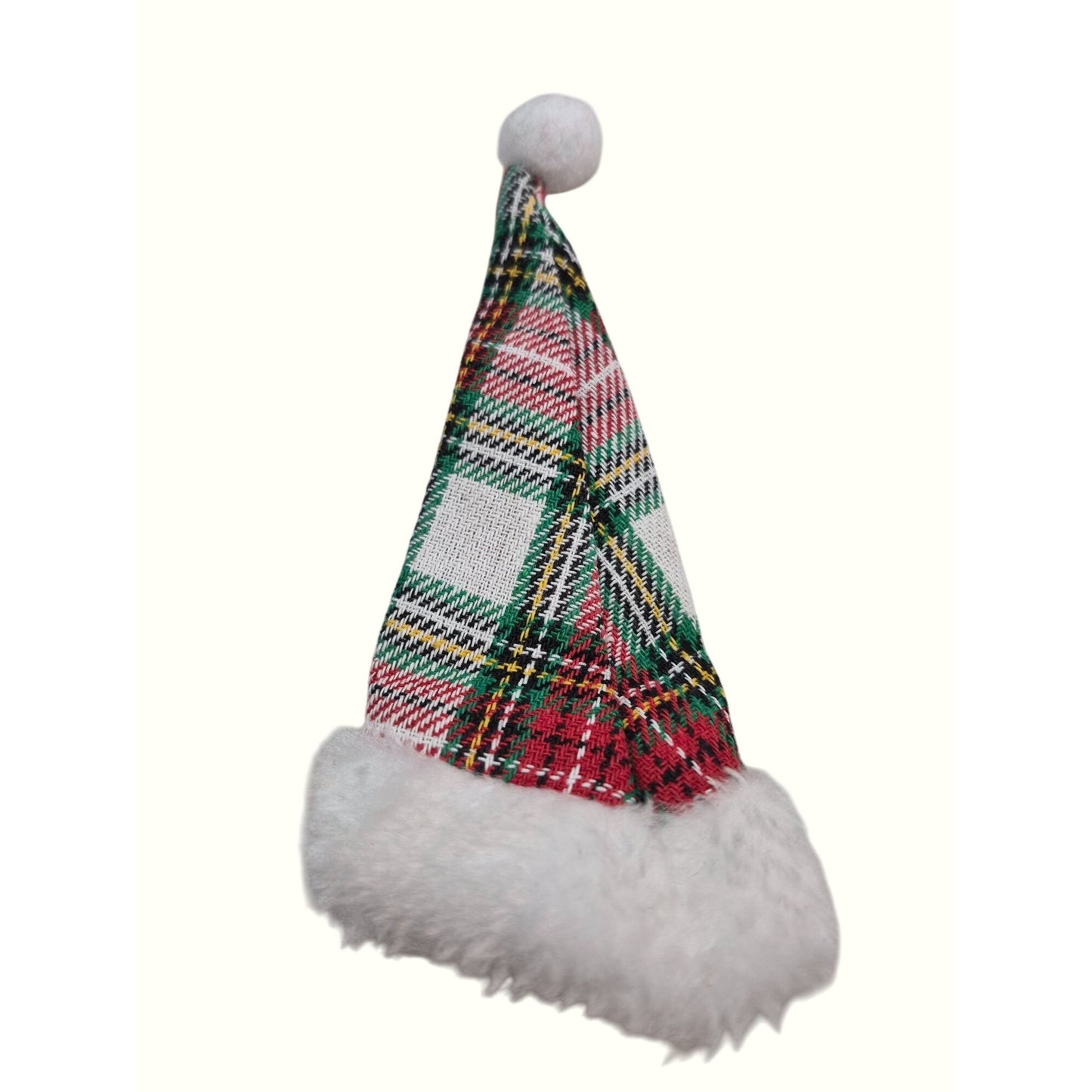 Christmas Plaid Wine Bottle Bag w Hat Snowflake Red Green