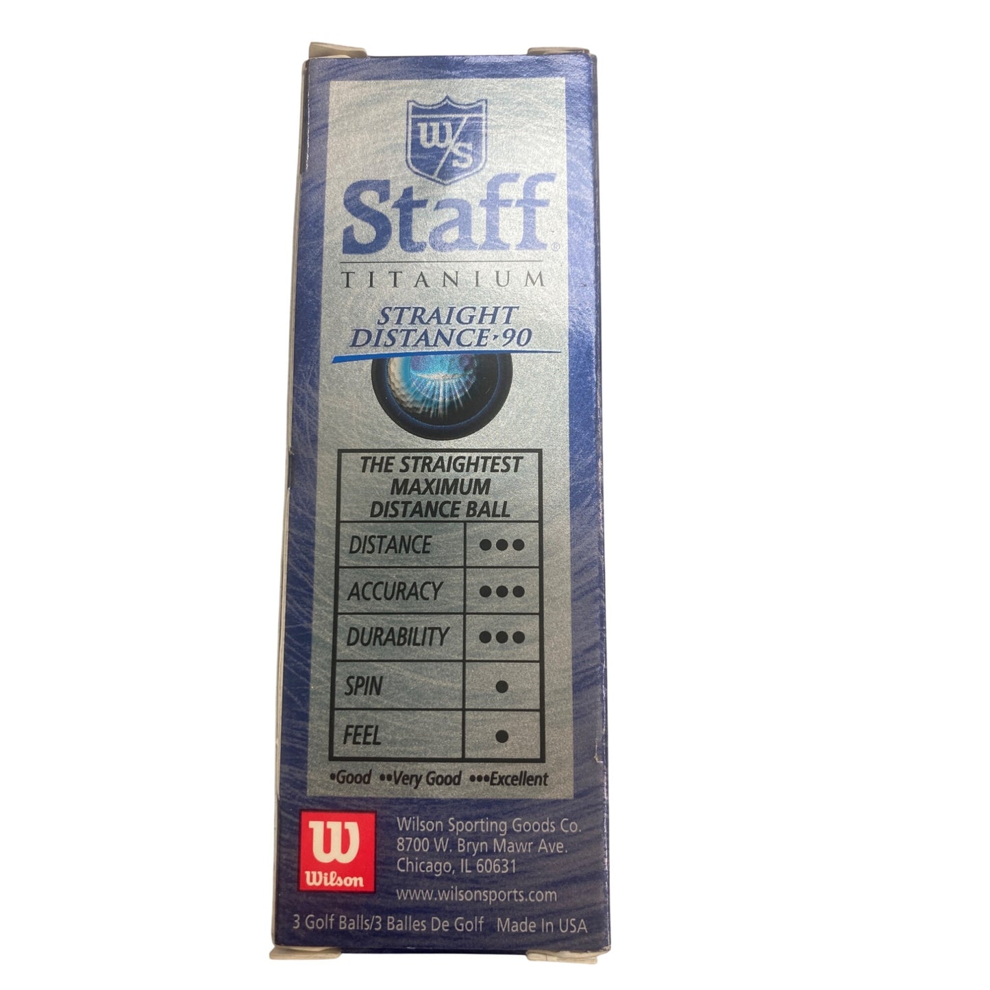 Wilson Staff Titanium Straight Distance 90 Golf Balls For Maximum Distance & Control - New In Box