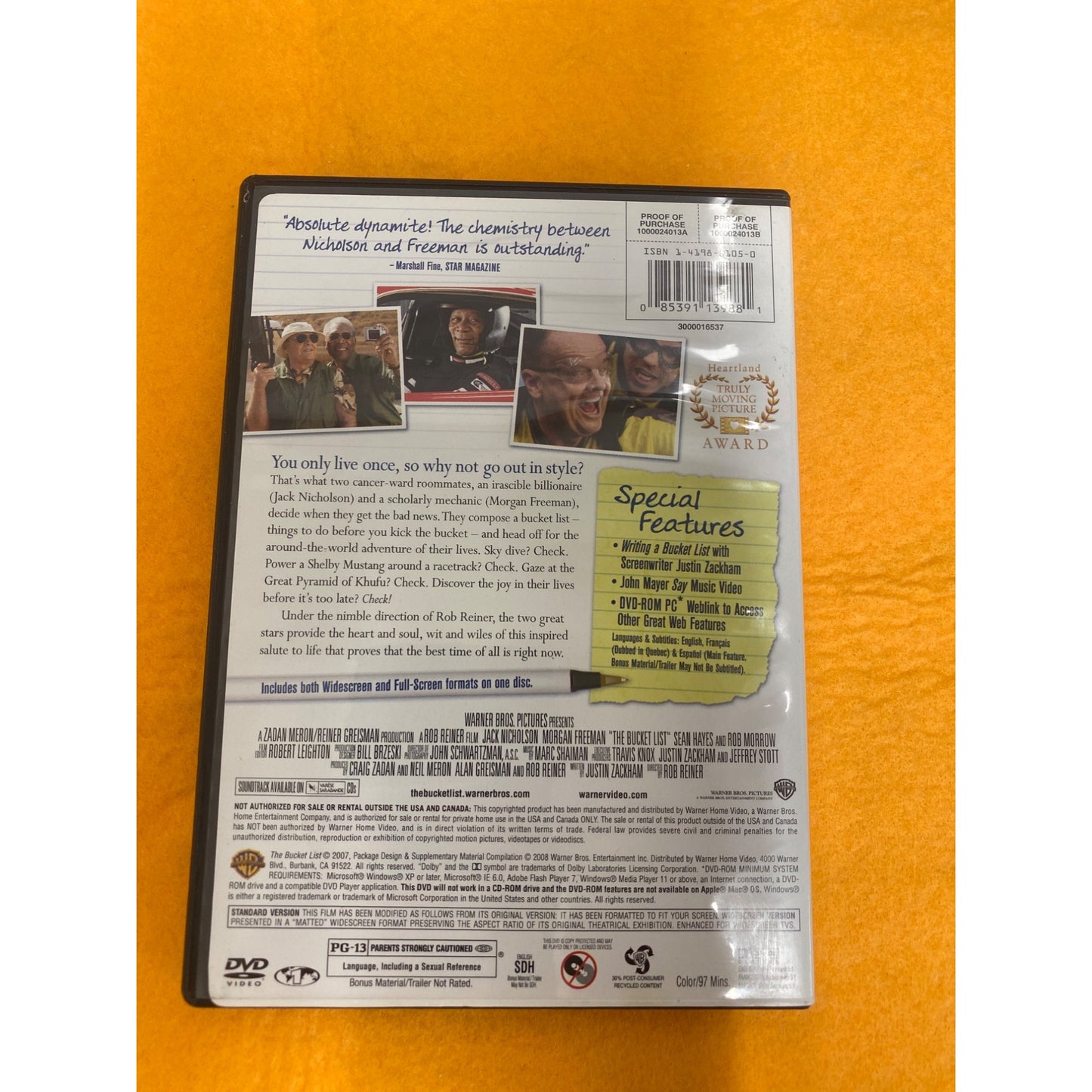 The Bucket List DVD Movie With Jack Nicholson & Morgan Freeman