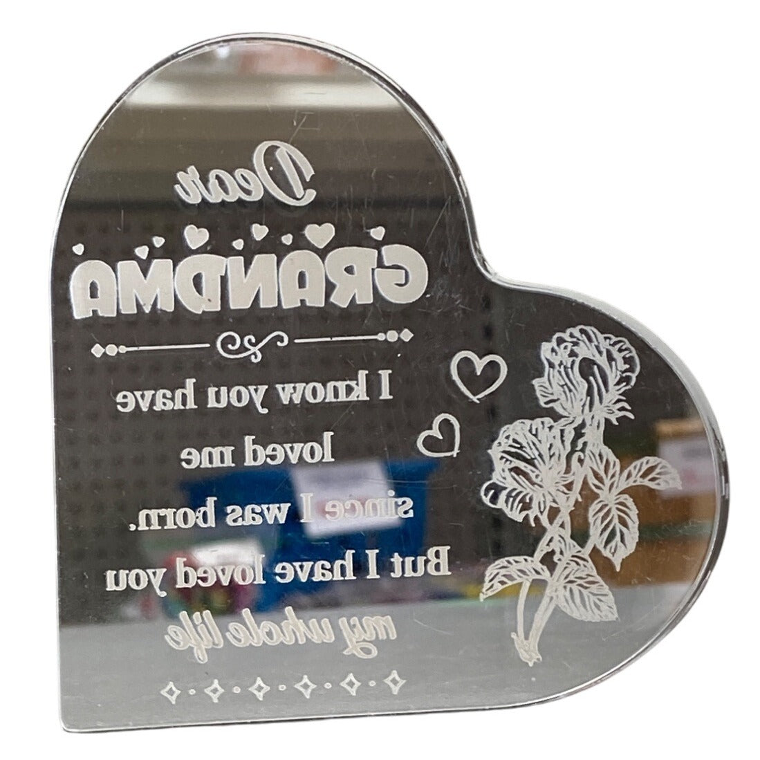 Heart-Shaped Acrylic Plaque For Grandma