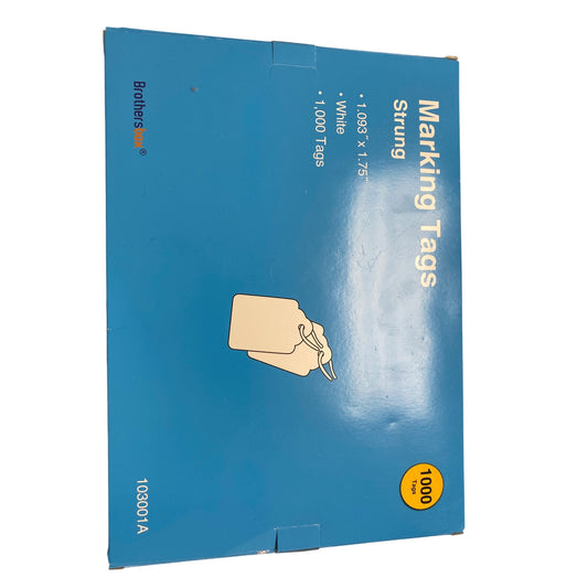 1000 White Strung Marking Tags