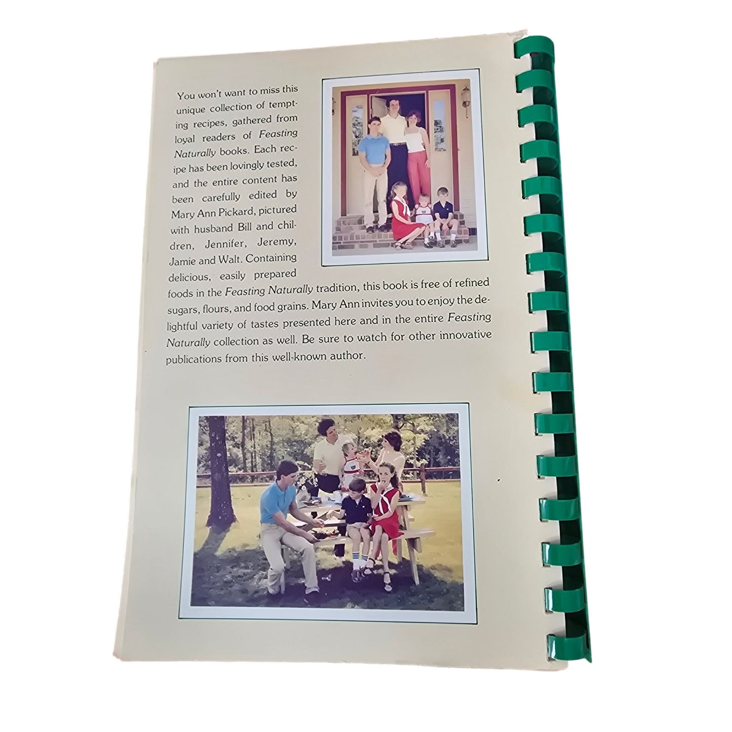 Feasting Naturally With Our Friends Cookbook Spiral-Bound Whole Grain & Sugar-Free Recipes 1984 Edition