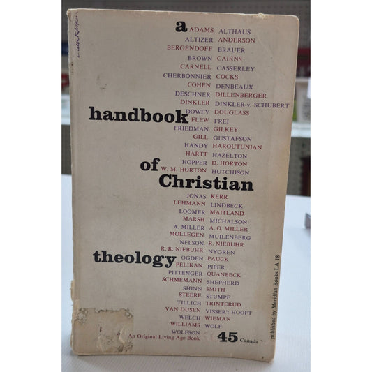 A Handbook Of Christian Theology By Meridian Books 1958 Paperback