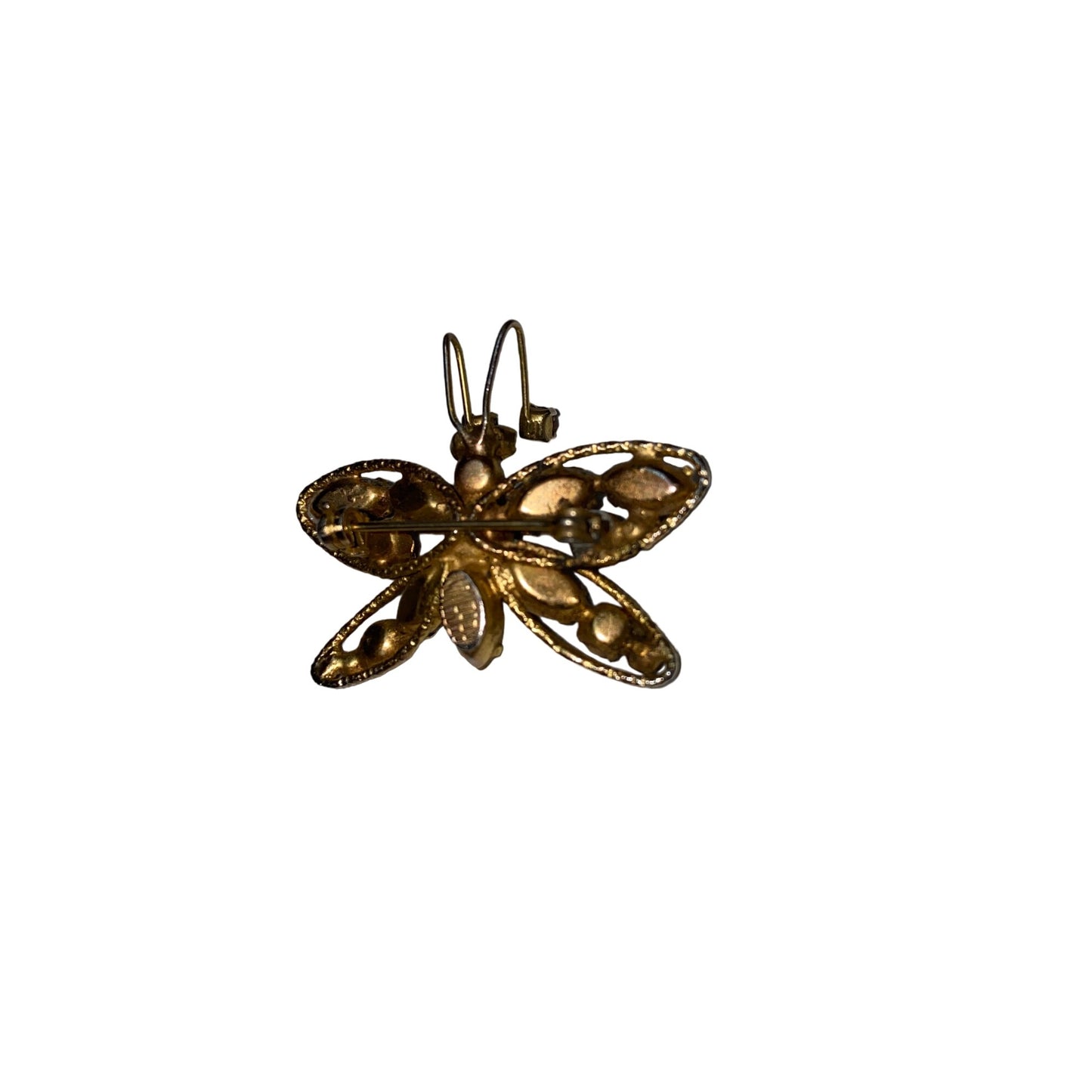 VINTAGE Regency Rhinestone Butterfly Brooch Pin Blue Red