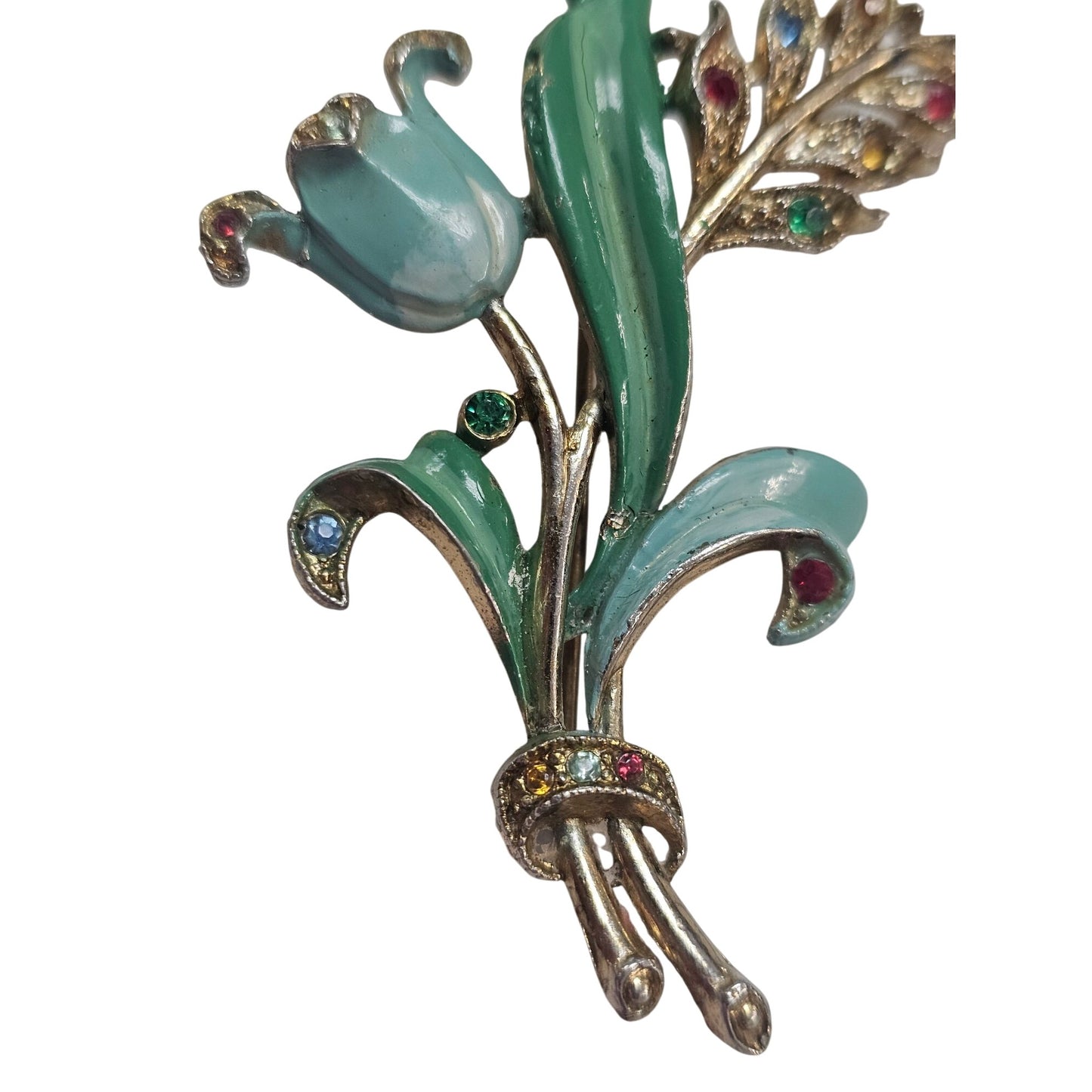 Vintage Enamel Tulip Brooch
