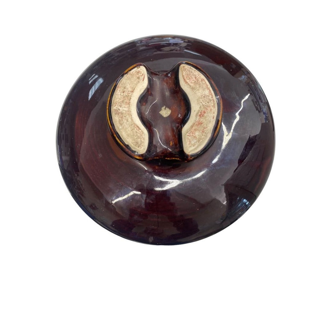 VINTAGE Large Ceramic Insulator High Voltage Glazed Brown