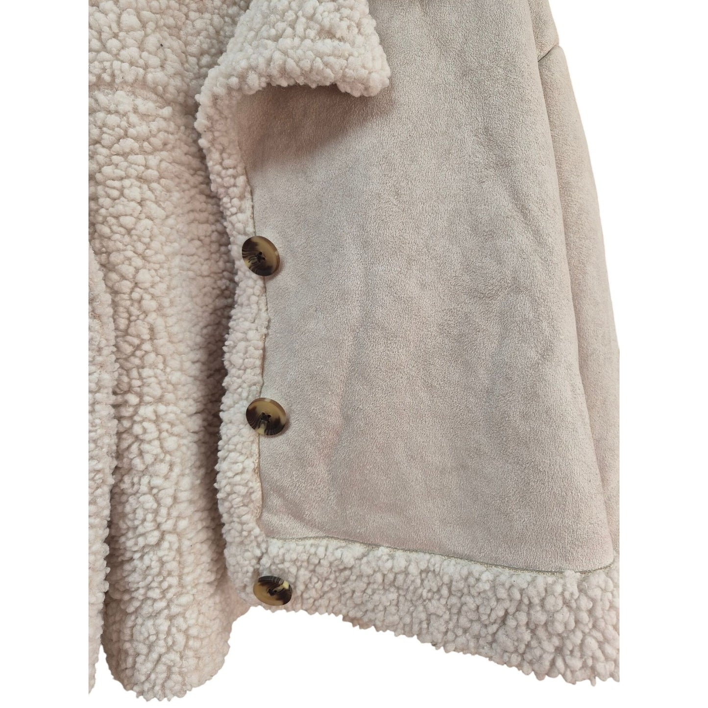 Wild Fable Cream Sherpa Cropped Jacket Womens XL Soft Faux Fur Polyester Winter Coat