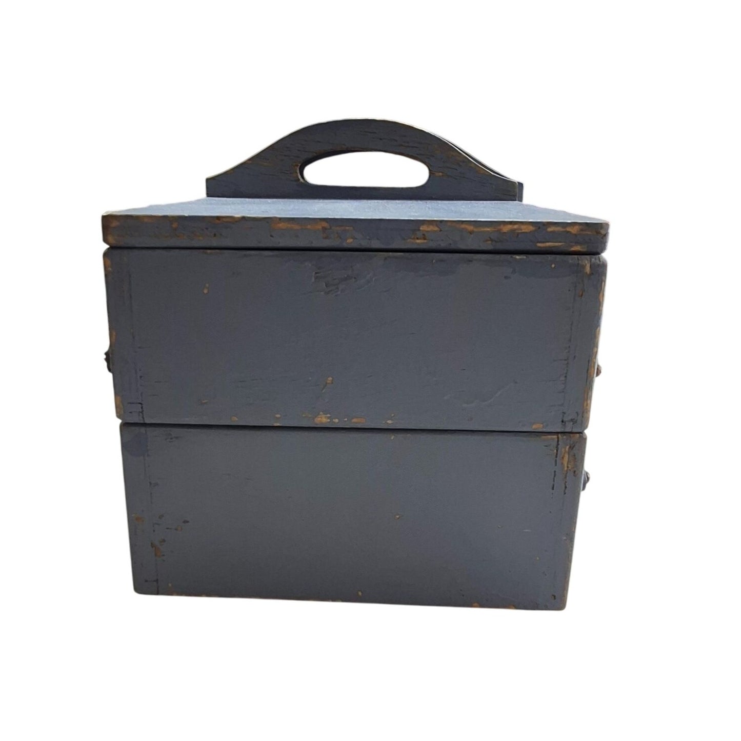 Vintage Wooden Cantilever Sewing Box Organizer