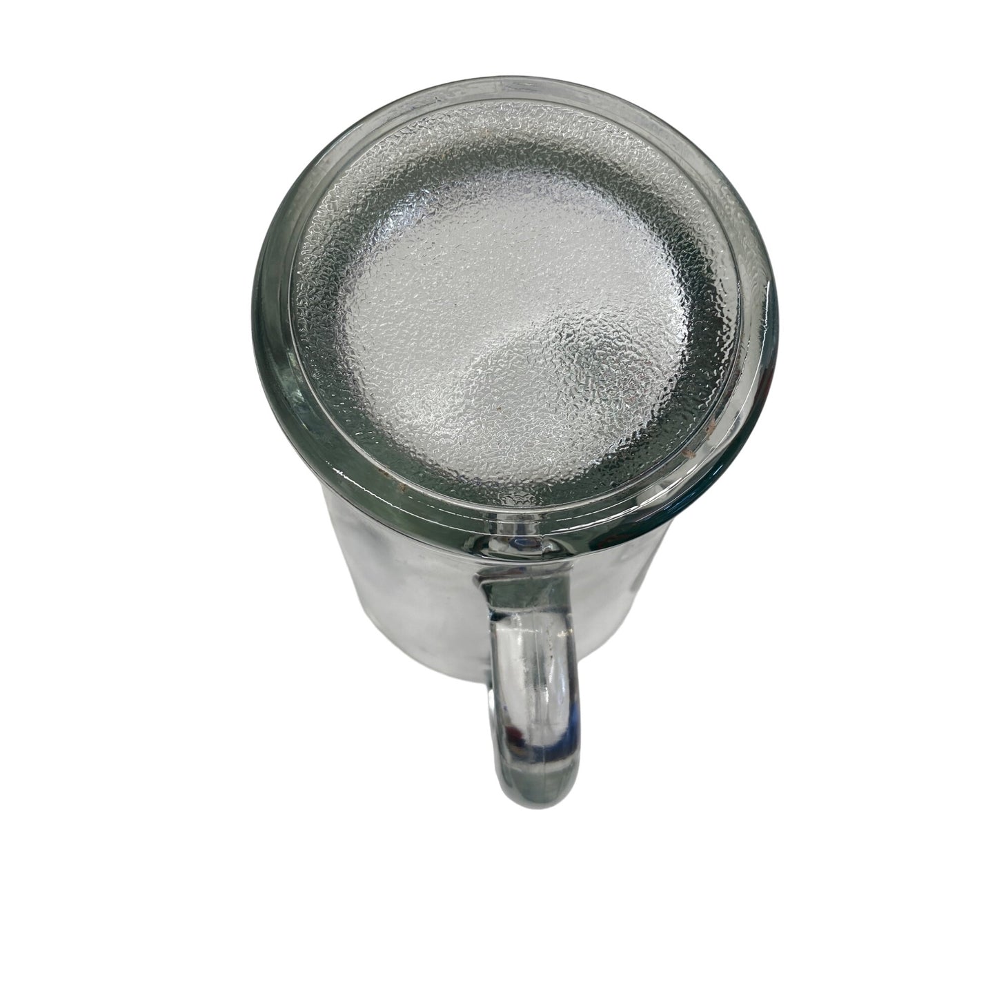 Vintage Pepper Fest 83 Glass Pitcher 56 Oz Clear Glass With Handle Retro Design Collectible