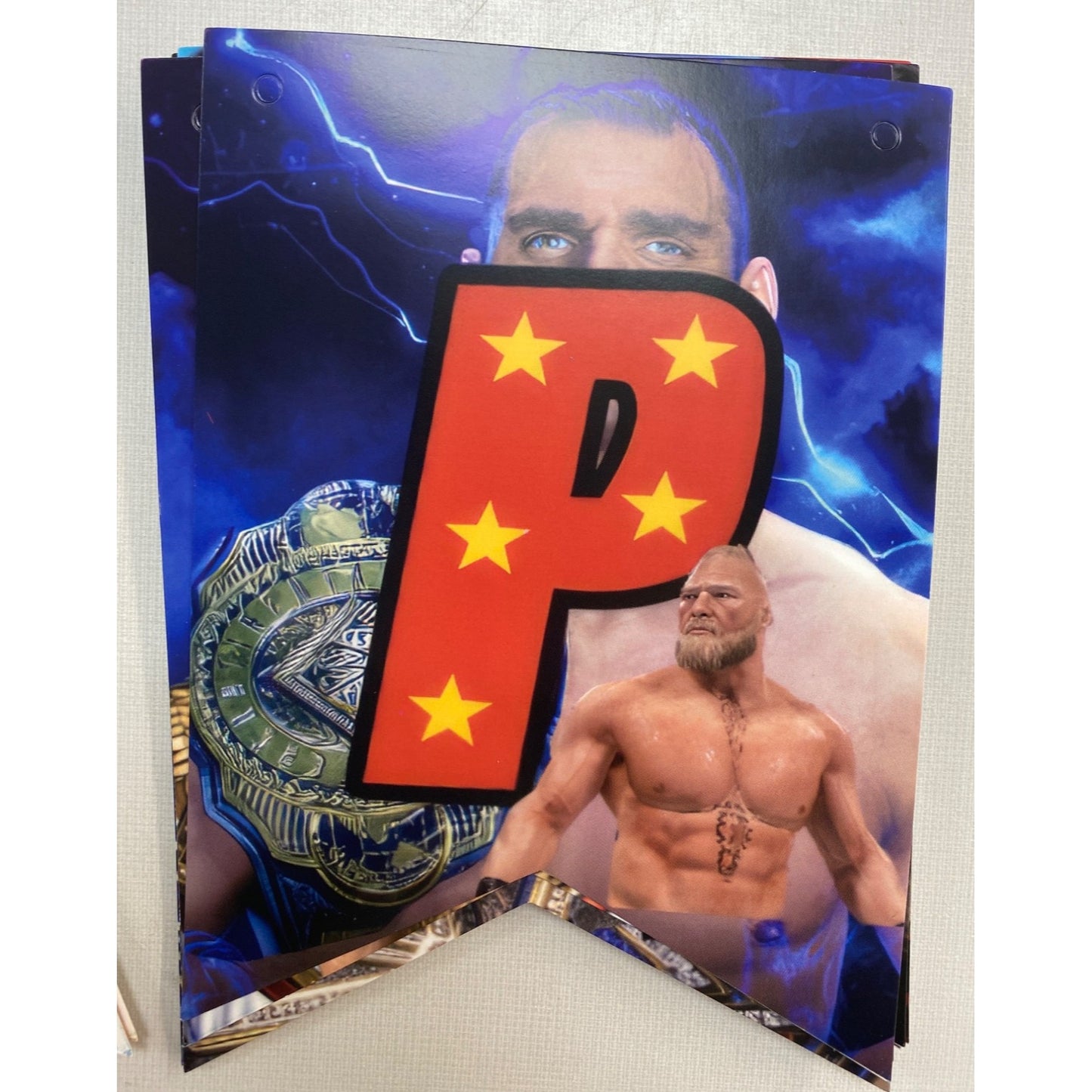 WWE Wrestling Happy Birthday Party Kit Banner Cake Cupcake Toppers