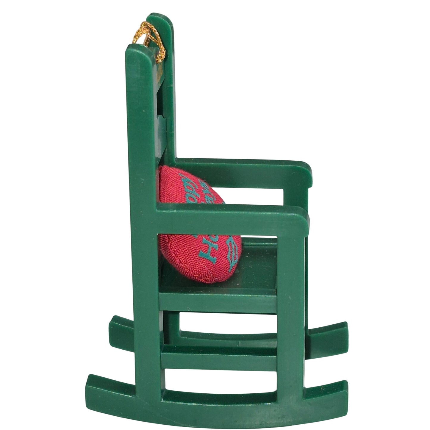 Grandpa Green Rocking Chair Christmas Ornament With "Happy Holidays" Cushion