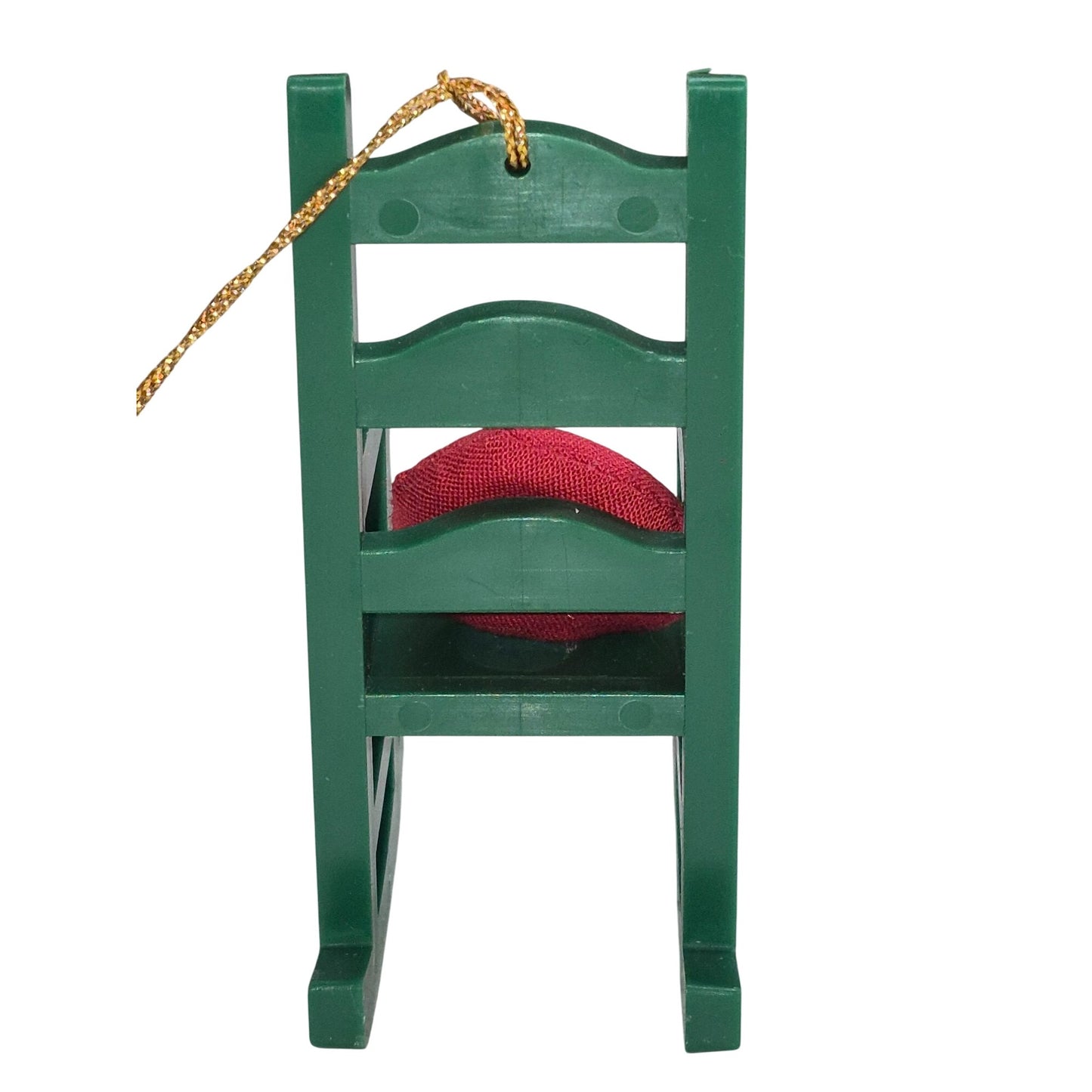 Grandpa Green Rocking Chair Christmas Ornament With "Happy Holidays" Cushion