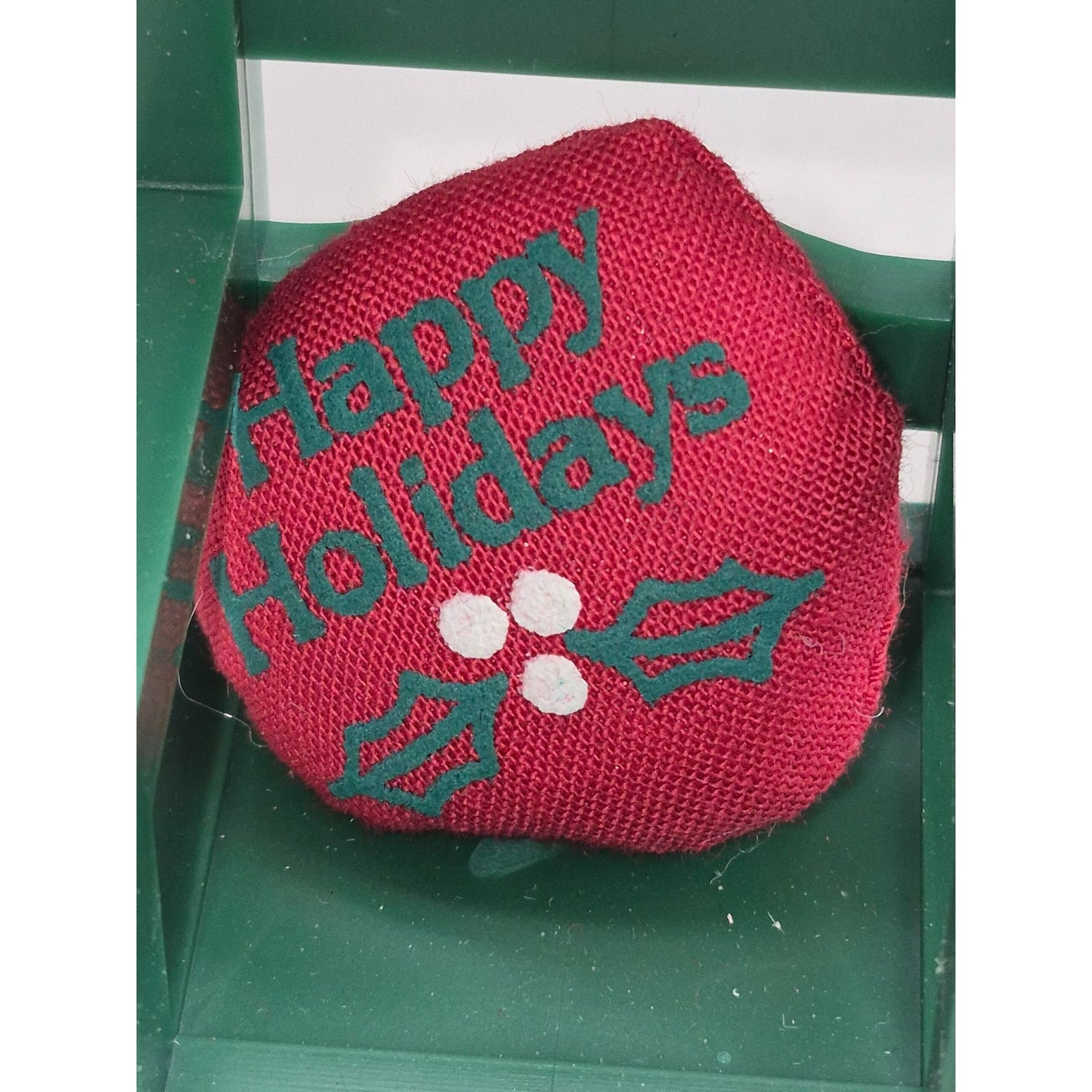 Grandpa Green Rocking Chair Christmas Ornament With "Happy Holidays" Cushion