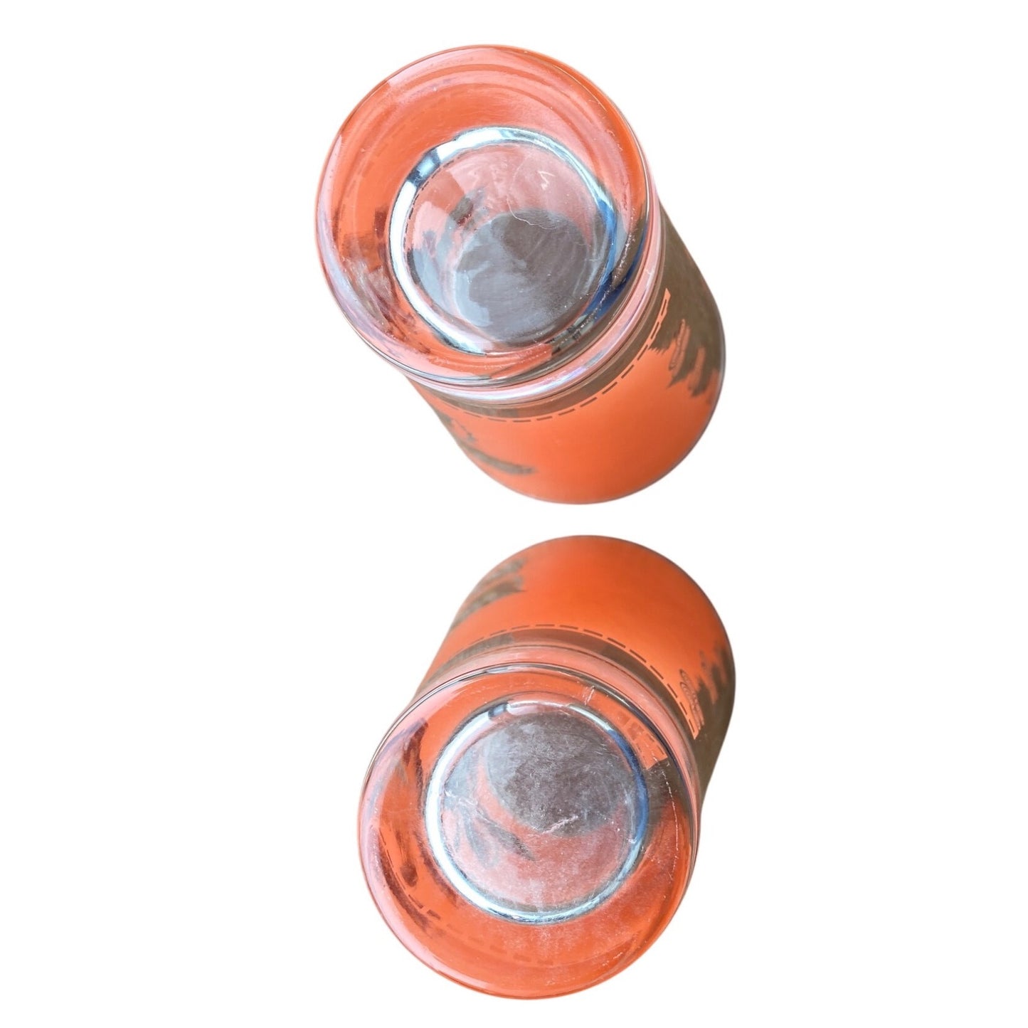 Vintage Pink Glass Tumblers With Gold Leaf Design Set Of 2