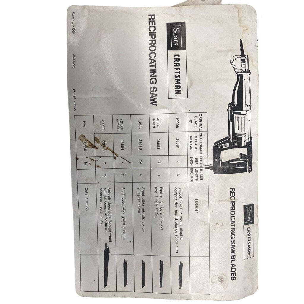 Vintage Craftsman Industrial Reciprocating Saw