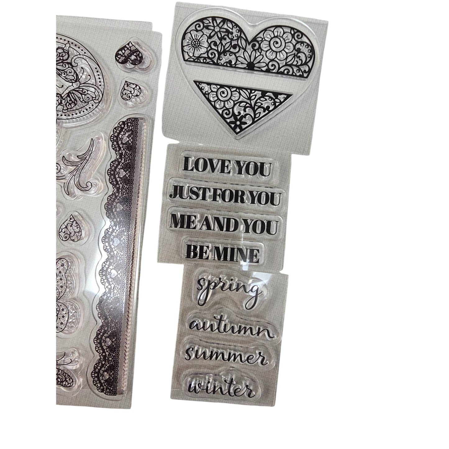 Clear Stamps Butterflies Hearts & Sentiments