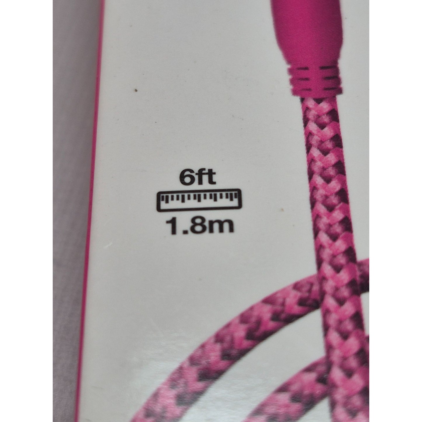 Braided Stereo Aux Audio Cable 6ft 3.5mm- Pink