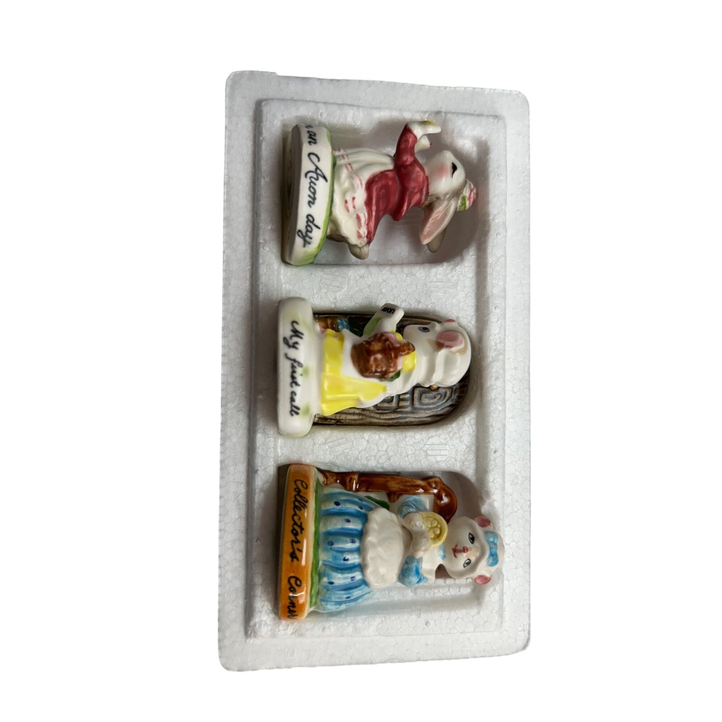 Avon Small Treasurers Cherished Moments in Miniature  Mouse Figurines Set Of 3 Custods Corner Ready For Church & My First Call