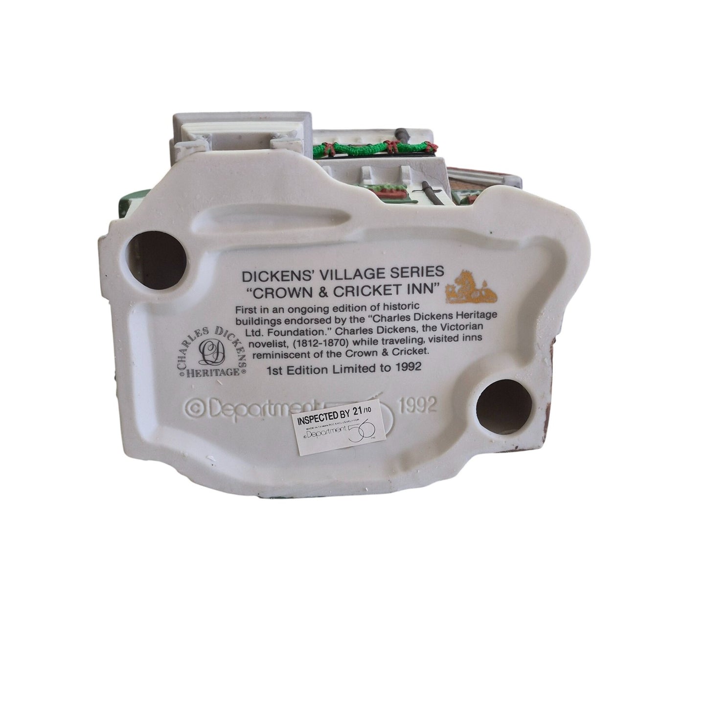 Dept 56 Crown and Cricket Inn 1st Edition Heritage Village Collection Excellent