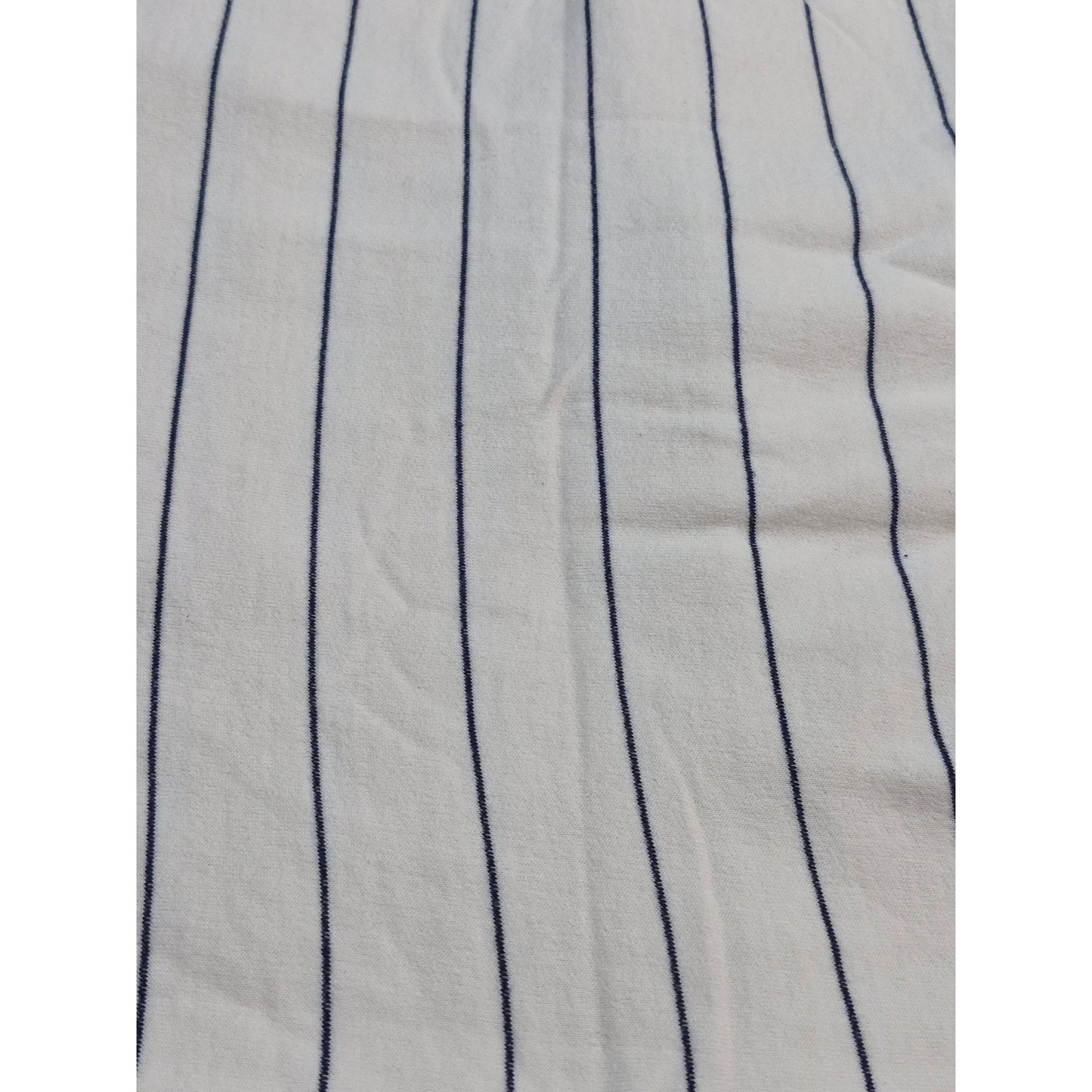 White & Navy Striped Sweatshirt Knit Fabric 60" Wide By 37" Long