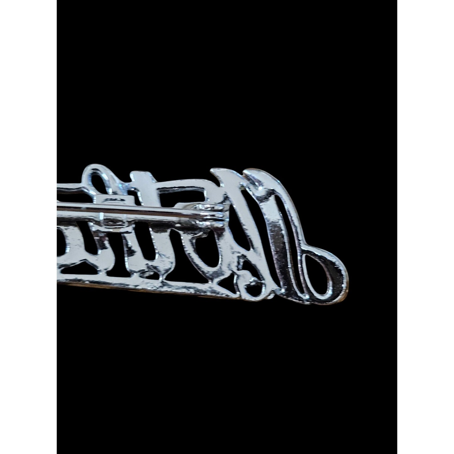 "Mother" Rhinestone Brooch Pin Silver-Tone Script Design