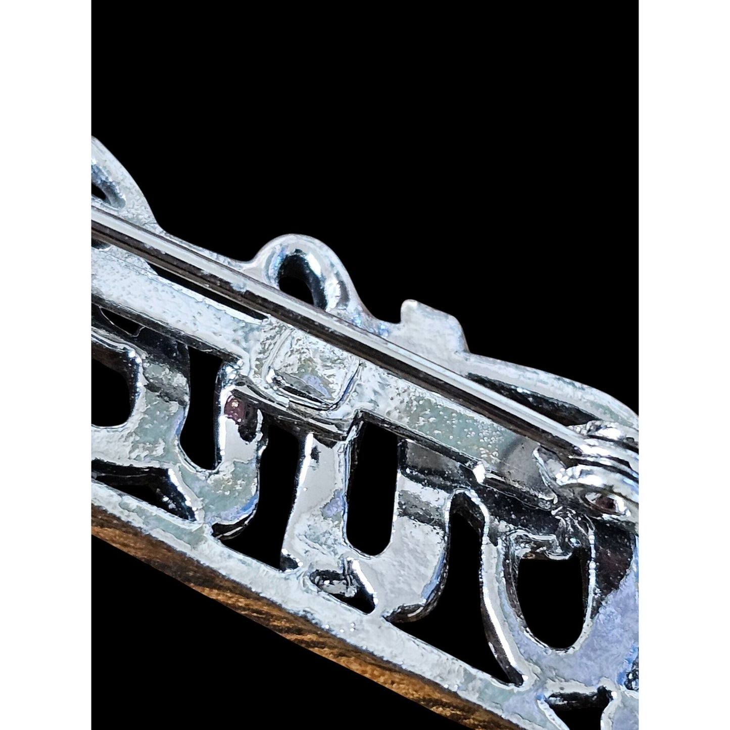 "Mother" Rhinestone Brooch Pin Silver-Tone Script Design