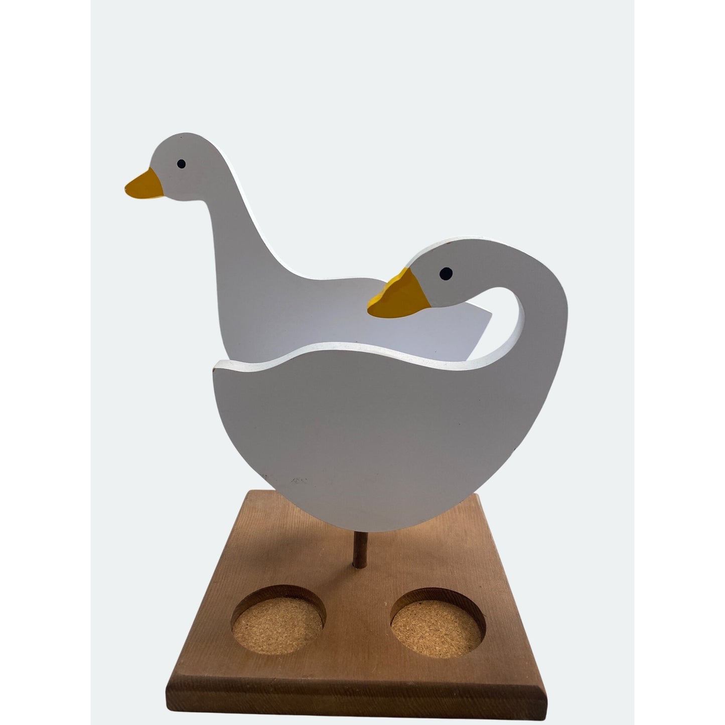 Wooden Goose Napkin Salt & Pepper Shaker Holder With Wood Shakers - Farmhouse Kitchen Decor
