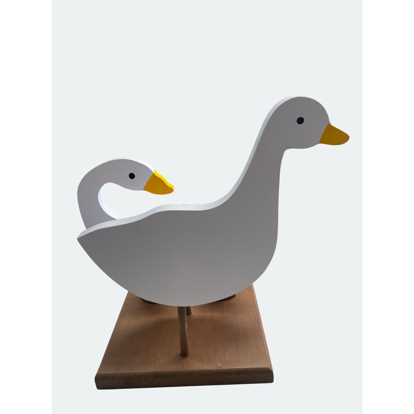 Wooden Goose Napkin Salt & Pepper Shaker Holder With Wood Shakers - Farmhouse Kitchen Decor