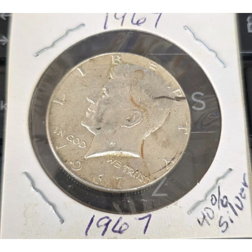 1967 Kennedy Half Dollar Coin 40% Silver Collectible