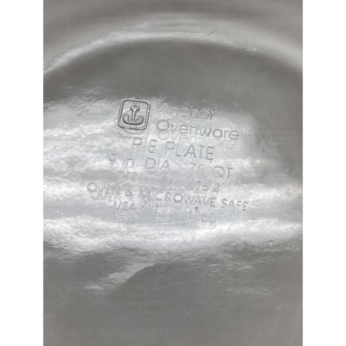 Anchor Ovenware Clear Glass Pie Plate