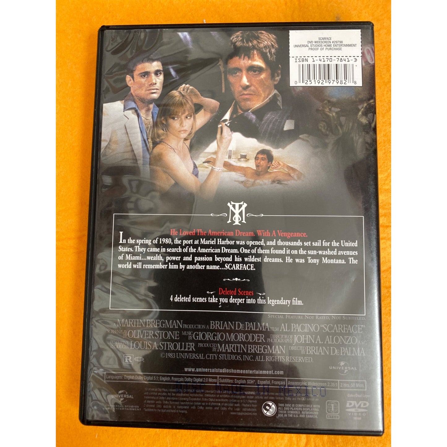 Scarface DVD Widescreen Edition Starring Al Pacino